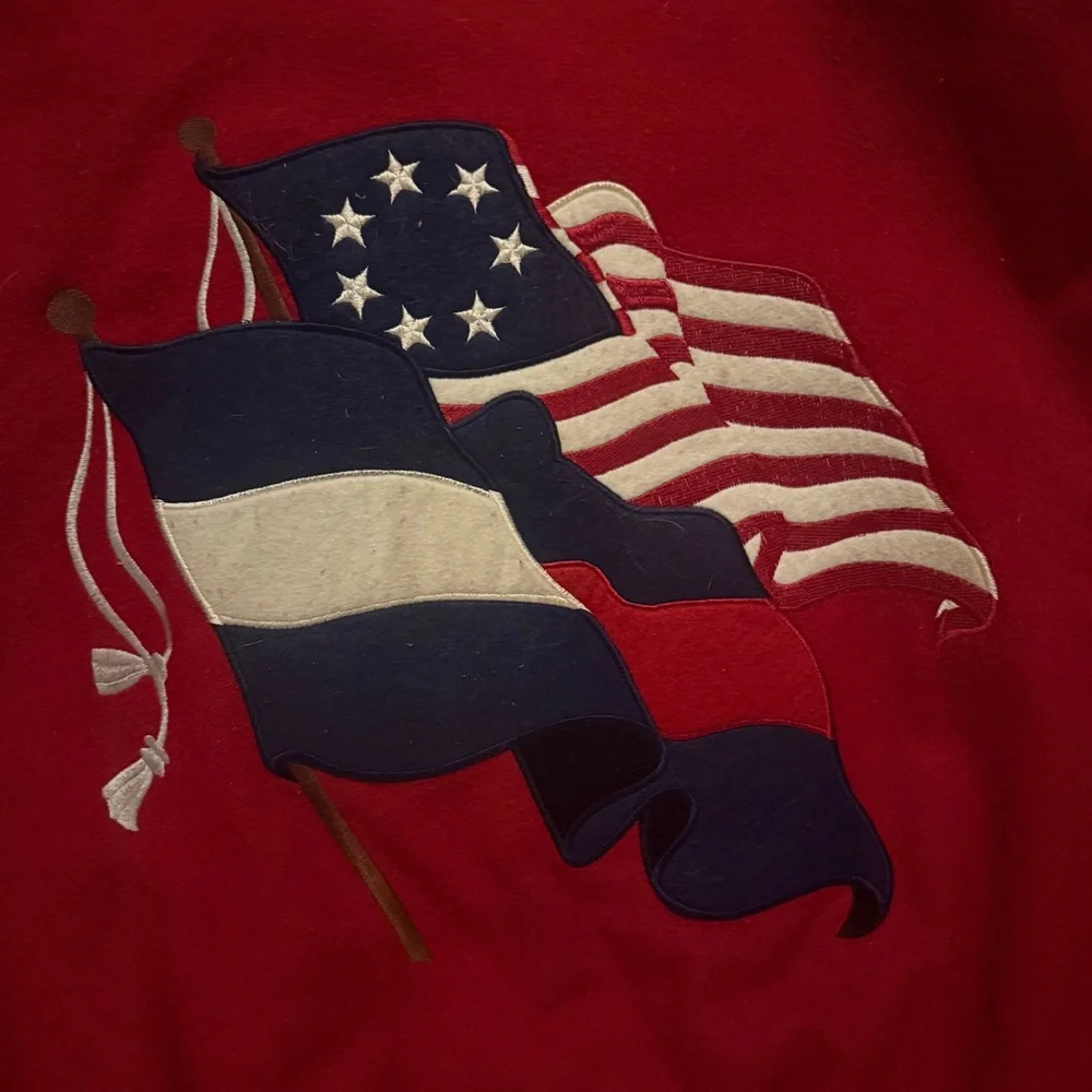 VTG 80s Red Varsity Jacket  EAST WEST by Panda Group Wool Blend LeatherSz Medium - Picture 4 of 6